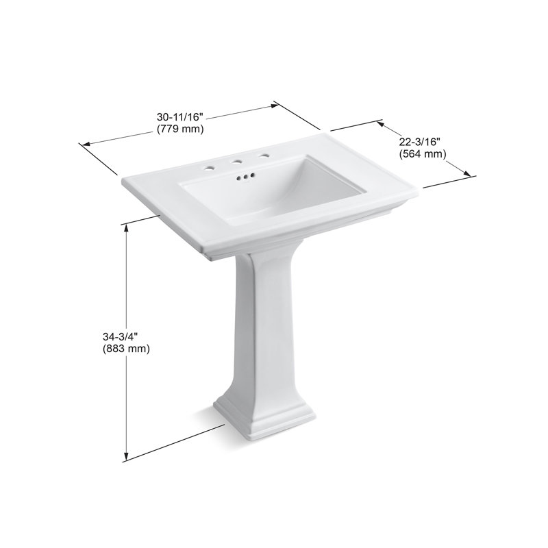 K234480,10,40 Kohler Memoirs® Stately 24" Pedestal Bathroom Sink